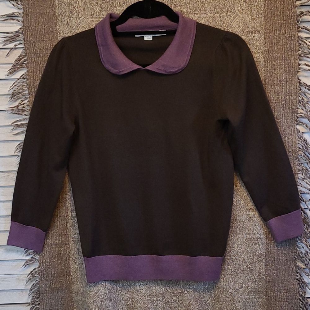 Boden Peter Pan Collar Sweater, 3/4 sleeve
